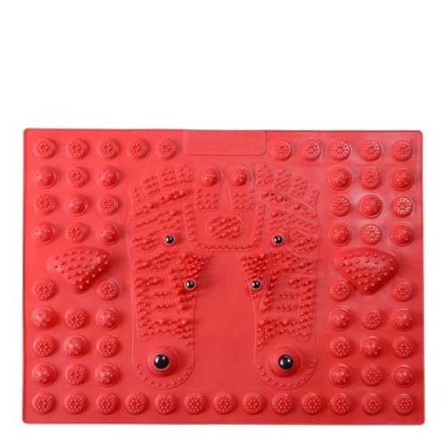 Alfombrilla para masajeador de pies roja ideal para relajarse en casa