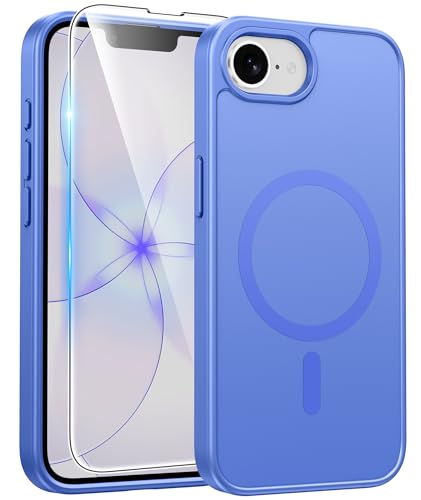 Image of FNTCASE for iPhone 17e Case: iPhone 16e Phone Case [Compatible with Magsafe] Matte Cases with [Screen Protector] Military Grade Shockproof Protective Phone Cover - Full Ultramarine
