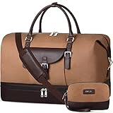 Picture of Large Weekender Bags with Waterproof Shoe Compartment Canvas Travel Duffle Bag Overnight Carry On Bag with Toiletry Bag for Men and Women