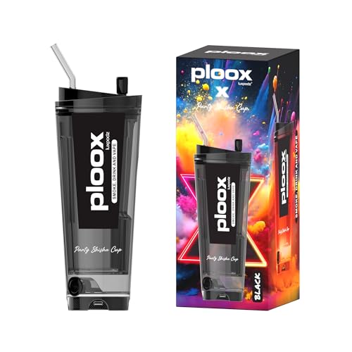 Ploox - X Party Cup Electric Portable Hookah NEW DEVICE No Charcoal or Flavor Needed LED Light COMPLETE SET UP (Assorted Colors)