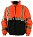 OccuNomix LUX-250-JB-BOS Black Bottom Bomber Jacket, Class 3, 100% ANSI Polyester, Small, Orange