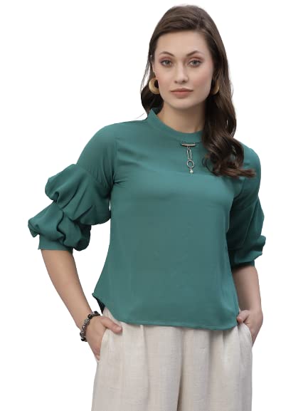 Image of Style Quotient Women Purple Crepe Top