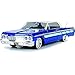 1964 Chevy Impala Lowrider Hard Top Candy Blue Metallic with Cream Top Get Low Series 1/24 Diecast Model Car by Motormax 79021