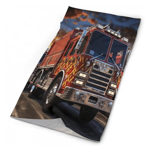 VTCTOASY Fire Truck Neck Gaiter Personalized Soft Windproof Face Covers Cozy Winter Neck Warmer Gator Scarfs Multipurpose Fashion Breathable Bandana Face Mask Scarf for Adult
