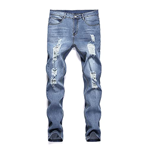 Jeans for Men Ripped,2023 Summer Skinny Stretchy Mens Denim Jeans Vintage Pants for Men Jeans2