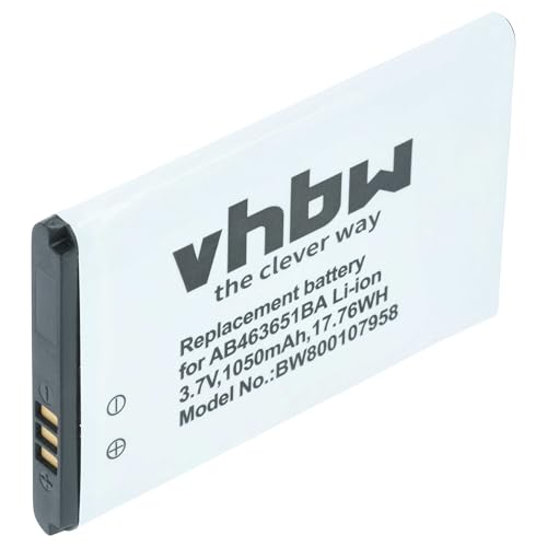 vhbw Batterie Compatible avec Samsung Emporio Armani, GH-J800, Glamour S7070, GT-B3410, Genio QWERTY téléphone Portable (1050mAh, 3,7V, Li-ION)
