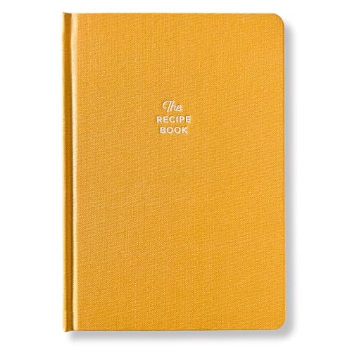 KUNITSA CO. Recipe Notebook - Keepsake Gift. Hardcover Blank Recipe Book to Write in Your Own Recipes, with Journaling Prompts about the Chef. 100 recipes (Mustard Yellow)