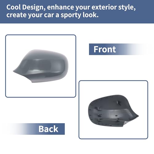 Coque de rétroviseur gauche pour BMW Série 3 E90 E91 2008-2012 en ABS gris côté passager - 3