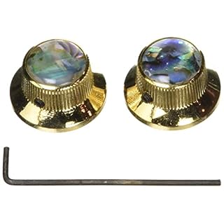 Guitar Tech GT845 Lot de 2 Boutons de Potentiomètre Or/Abalone - Les Beatles, Paul McCartney, John Lennon, RIngo Starr, George Harrison