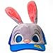 Seekora Bunny Officer Short Plush Baseball Cap with Adjustable Ears, Grey and Blue Rabbit Ears Hat for Girls Boys and Adults