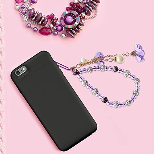 Mersuii Hand Wrist Strap Lanyard for Cell Phone Mobile Phone Crystal Flower Halter Neck Phone Case Pendant for Key Bracelet Phone Case Pendant DIY Tassel Phone Straps - Thumbnail 7