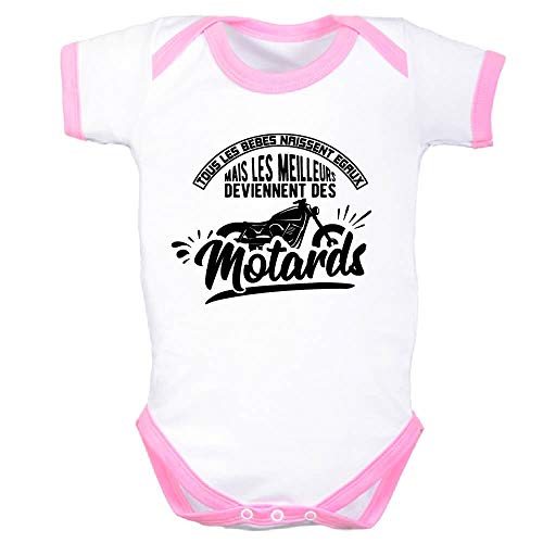 bodybebepersonnalise.fr Body manches courtes, bodies MC, fille et garçon, humour, motard, texte marrant, excellente qualité, extra doux - bleu clair, 0-3 mois – vue 3