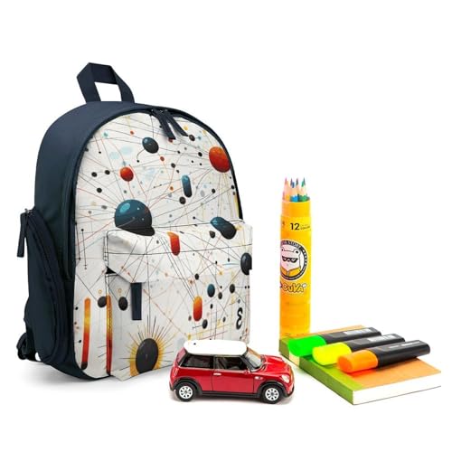 Physics Print Backpack Small Book Bag with Side Pocket, Lightweight Durable Backpack, Travel Rucksack, Blue-style3