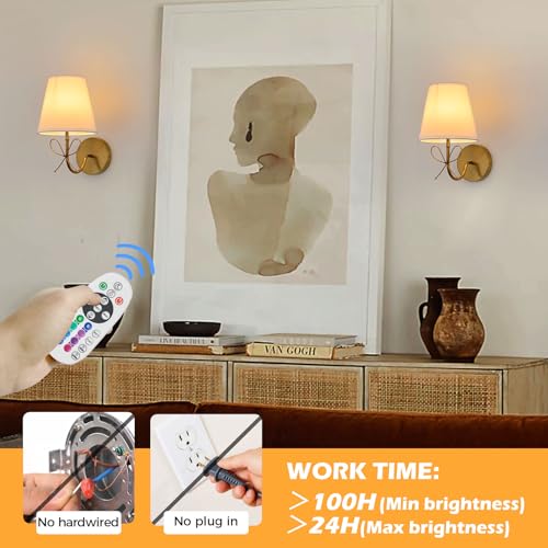 Image of PASSICA DECOR Bow Wireless Battery Operated Wall Sconce Set of 2, Rechargeable Dimmable LED Lights 2x6500mAh with 15 Colors,Remote Control,Bow Lamp for Girls Rooms,Bedroom Living Room