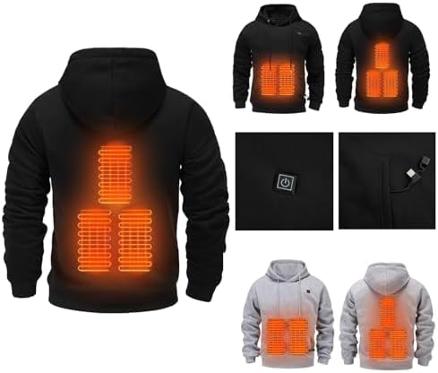Aniywn Heated Hoodie for Men Women Heated Hoodies Unisex USB Electric Heated Jacket Heated Winter Clothes Without Battery
