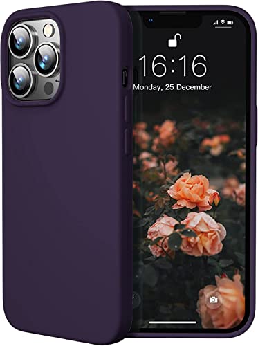 Image of DIZORO Microfiber Candy Case Compatible for iPhone 13 Pro 6.1 Inch Shockproof Slim Back Cover Liquid Silicone Case (Deep Purple)