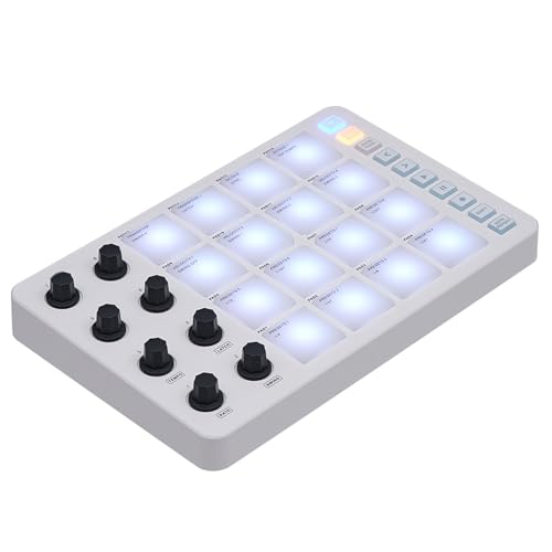 USB MIDI Keyboard Controller, MIDI Drum PAD mit 16 RGB Hintergrundbeleuchtungspads, SMC PAD BT MIDI Controller, Tragbarer USB MIDI Drum Pad Controller mit 8 Zuweisbaren Knöpfen