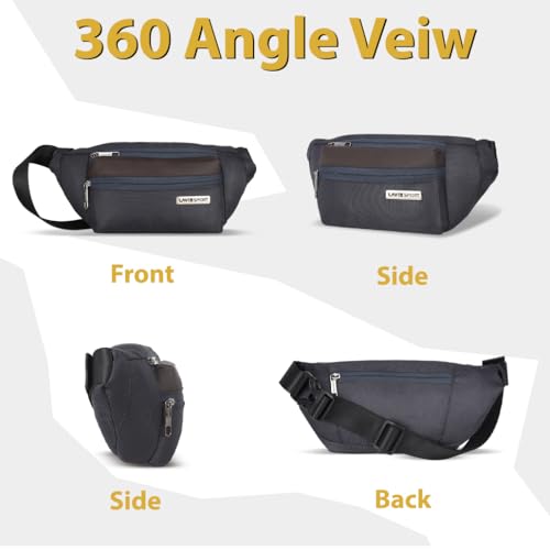 Image of Lavie Sport Alps Fanny Pack Bag | Travel Pouch with Crossbody Strap | Hiking Travel Camping Running Sports with Adjustable Strap |Unisex Fashion Waist Bag for Men & Women