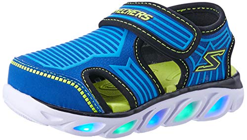 Skechers baby boys Hypno-splash - Zotex Sandal, Blue/Lime, 7 Toddler US