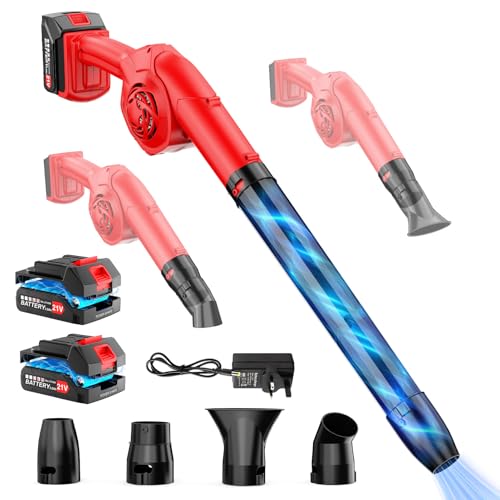 Leaf Blower Cordless with 21V 2 * 3000mAh Batteries and...