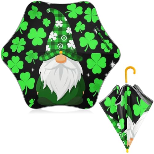 Paraguas para niños de 3 a 8 años con diseño de gnomo irlandés