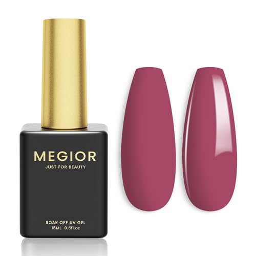 MEGIOR Gel Nail Polish 15ML Vino Red Gel Polish Soak Off UV LED Nail Gel Polish Nail Art Manicure & Pedicure Salon DIY at Home Gift for Women, 0.5 OZ