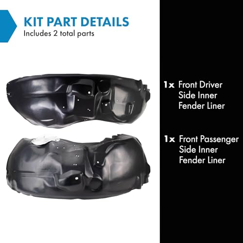 Image of TRQ Front Inner Fender Liner Set Compatible with 2011 Ford F-150 FO1248138 FO1249155