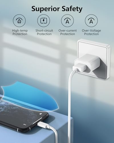 iPhone 17 16 15 Charger Cable 2M 2Pack, USB to USB C Charger Cable 2M Fast Charging Cable Type C USB Cable Wire Lead for iPhone 17/16/16E/16 Pro Max/16 Plus, iPhone 15/15 Pro Max/15 Plus,iPad,AirPods