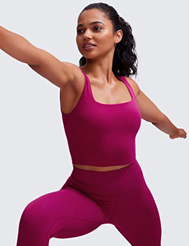 CRZ YOGA Sutiã Esportivo Feminino com Decote Quadrado e Espinhel, Regatas Acolchoadas com Prateleira