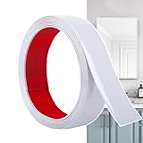 Hengrongshen Zierleisten Selbstklebend Weiß Matt (6M x 3cm) abziehen und aufkleben, Flexible PVC Wandleisten, Ideal für Wand, Spiegel, Decke, Boden, Schrank, Fliesen, Kanten, DIY Zierleisten