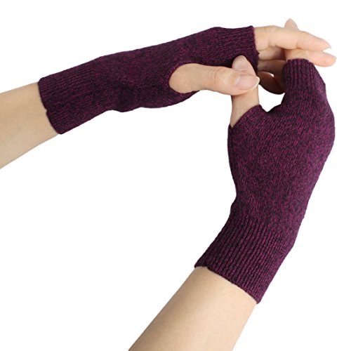 Guantes de cachemir Larcele BZST-02 de punto suave y diseño sofisticado en morado