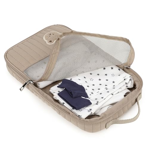 Bolsa organizadora para pañales marrón portátil miniatura 4