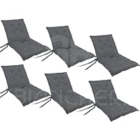 Set 6 Cuscini Per Sedia Con Schienale 40x80cm | Imbottiti In Poliestere, Laccetti E Banda Elastica | Prodotto In Italia - Colore Panna - Foto 5