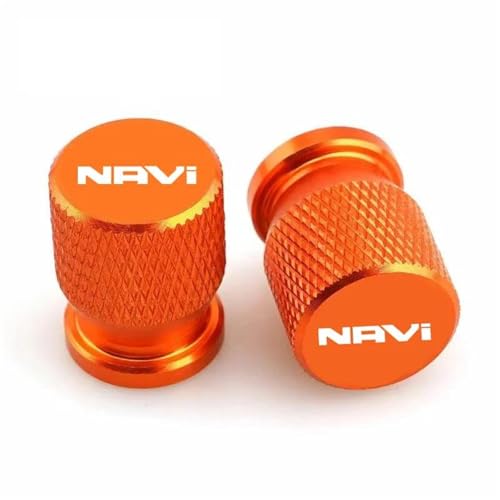 Bouchons de valve moto orange pour Honda Navi 110 | Paire universelle