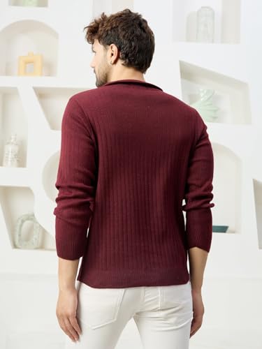 Image of Kvetoo Full Sleeve Winter Wear Woolen Collar Polo Sweater for Men