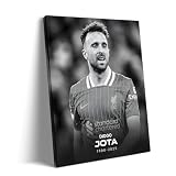 B.B.F MAKE Emotional Framed Canvas Wall Art Diogo Jota Liverpool Football Legend Poster Print Sports Photography Pictures Vintage Tribute Artwork for Living Room Office Wall Home Decoration, 11x14inch