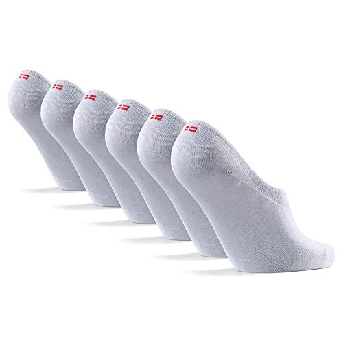 Preisvergleich Produktbild DANISH ENDURANCE Unsichtbare Sneaker Socken 6 Paare (Weiß, EU 35-38)