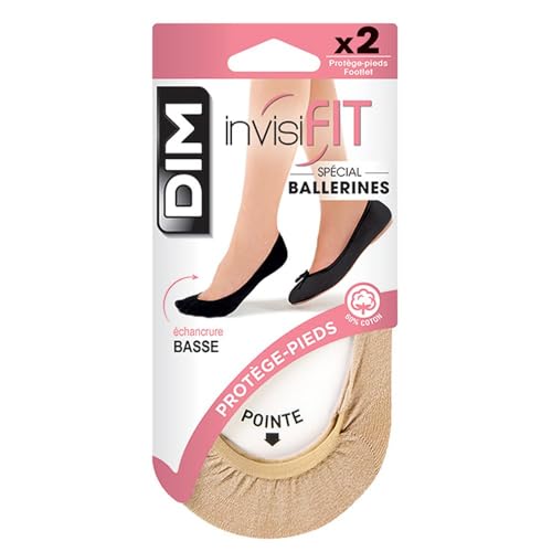 Dim - Dim Protège Pied Échancré Spécial X2 - Protège-bas & Socquettes - Lot de 2 - Femme - Beige (Naturel) - FR: 35-38 (Taille fabricant: 35/38) - -20%