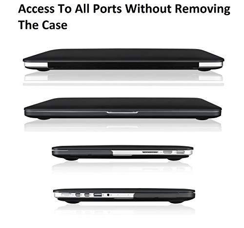 Image of Midkart Matte Hard Shell Plastic Case Cover Compatible with MacBook Pro 15 Inch with Retina Display (Model A1398, Old Version, Release 2015-2012) with Silicon Key Guard & Dust Plugs, Smoke Black