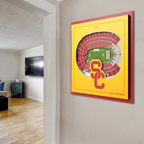 Image of YouTheFan Officially-licensed NCAA Stadium Series 3D Wall Art - multi-layer team stadium replica, detailed sports fan gift, indoor decor