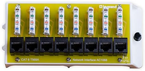 Legrand - OnQ Cat 6 Network Interface Module - Compatible with All OnQ Enclosures - 8-Port Ethernet Connectivity for Home Networks, UL Listed (AC1068)