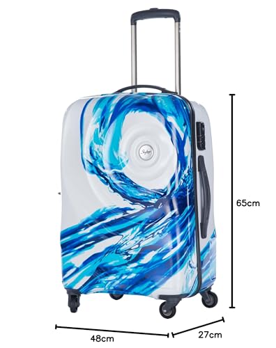 Image of Skybags Riviera 360 Polycarbonate 65 cms White Hardsided Suitcase (RIVIER65WSP) Medium Luggage