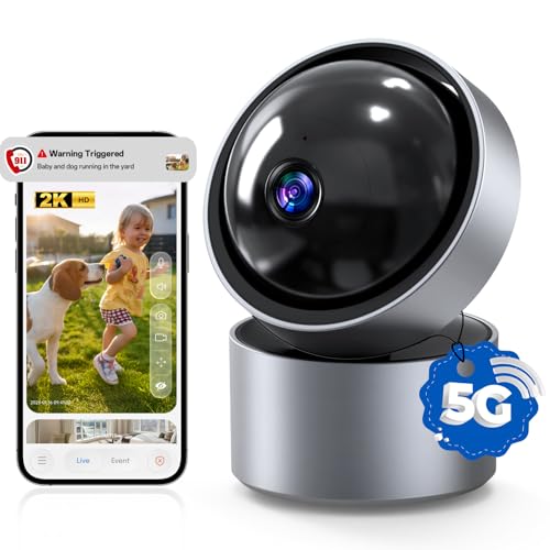Security Camera Indoor - 5G & 2.4G WiFi 2K Smart Security Camera ...