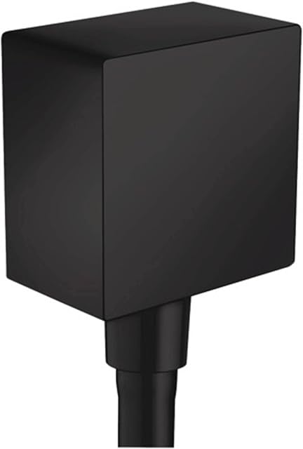 hansgrohe FixFit Przyłącze węża Square z zaworem zwrotnym czarny matowy, 26455670