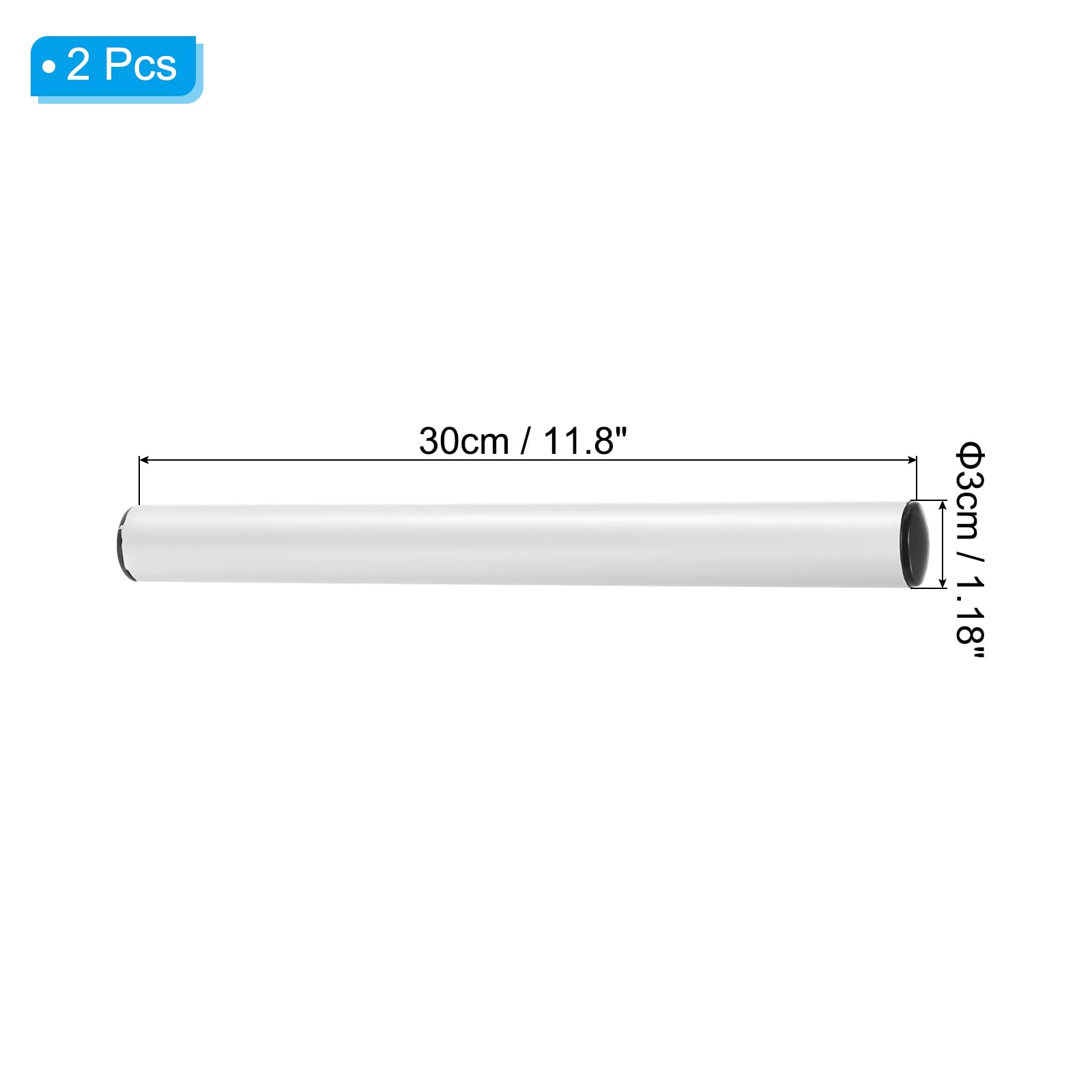 PATIKIL Junior Relay Track Baton, 2 Pack PVC Plastic Race Field Running Baton Relay Stick for Outdoor Athletics Sport Game Tool, White