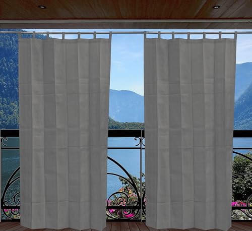 Image of HDPE Fabric 85-90% Sun Blockage & UV Protection Detachable Tab Top Balcony & Outdoor Curtains Temperature Reducing for Window&Door Curtains(Grey Color 4.5X10.5 Feet) 1 Piece