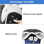 Kinderwagen Handwärmer, TNSLAND Kinderwagen Handschuhe Handmuff mit Fleece Innenseite,Kinderwagenmuff Atmungsaktiv Wasserfest Winddicht, Universalgröße für Kinderwagen Buggy,Radanhänger, Schwarz