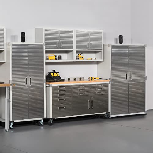 Seville Classics Mega Lockable Storage Cabinet, 48" W X 24" D X 72" H, Granite #TOP3