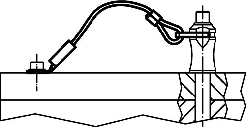 HALDER 22400.1102 rostfreier Stahl, mit Halteclip und Anschrauböse Halteseil, l=200 mm