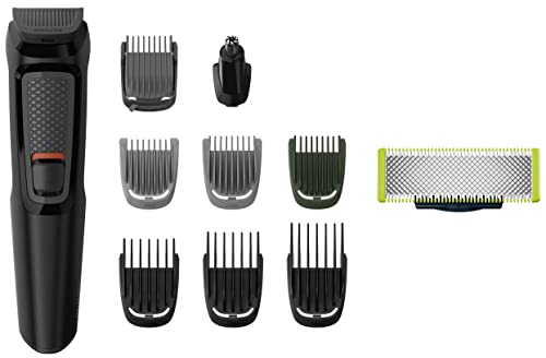 Image of PHILIPS Multi Grooming Hair Trimmer Kit For Men Mg3710 /65, 9-In-1 (New Model), Face, Head And Body, 60 Mins Run Time & Oneblade Replaceable Blade Pack Including 2 Replaceable Blades, Qp220 /51 (Lime)